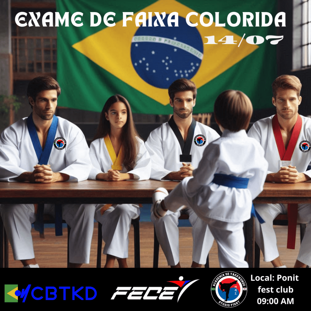 Exame de Faixa Colorida da Academia de Taekwondo Studio&nbsp;Fight